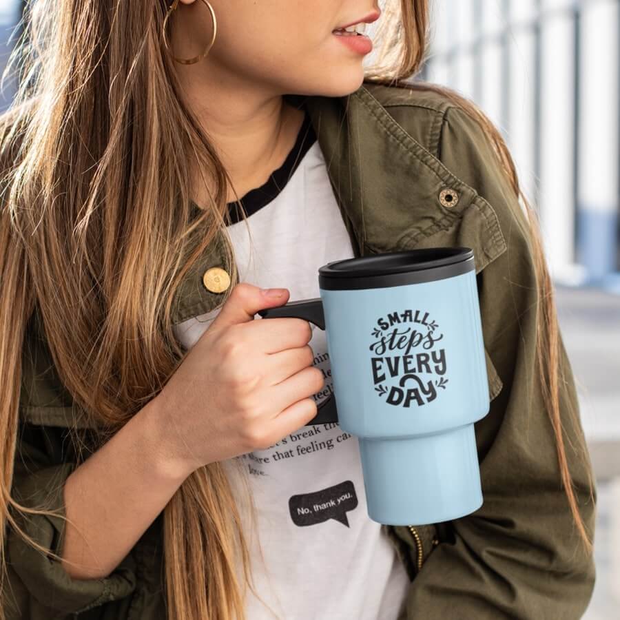 Mugs With Motivational Quotes Custom Stainless Steel Travel Mug 27