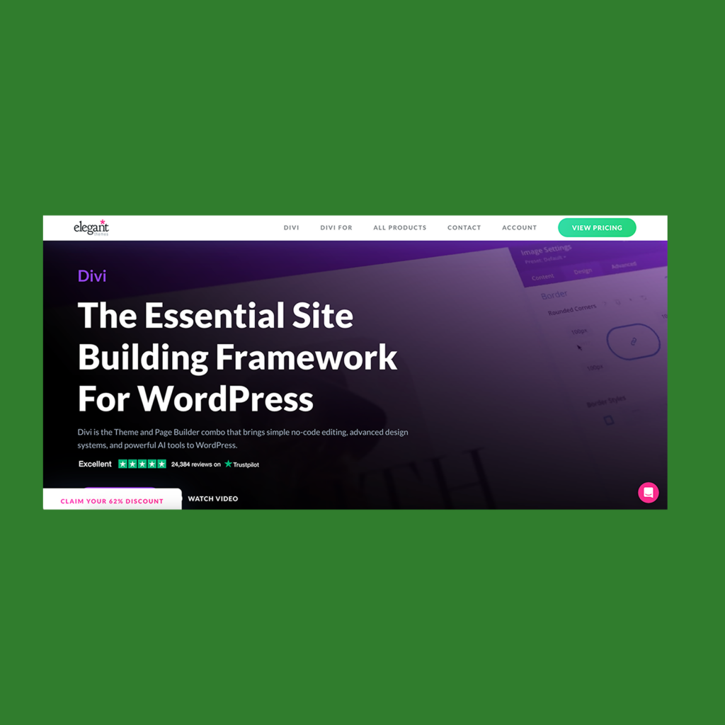 Divi Screenshot of the Divi template.